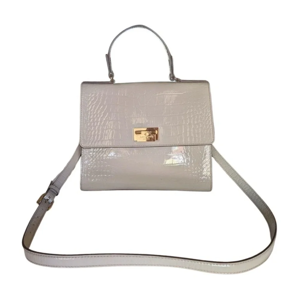 Kate Spade New‎ York Doris Knightsbridge Croc Embossed Patent Leather Satchel